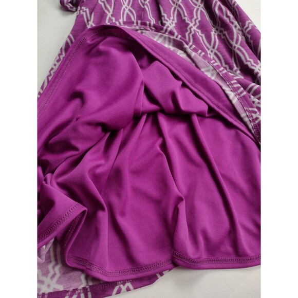 41 Hawthorn Wrap Dress Size Small Sleeveless Purple & Gray Geometric Travel - Picture 6 of 9